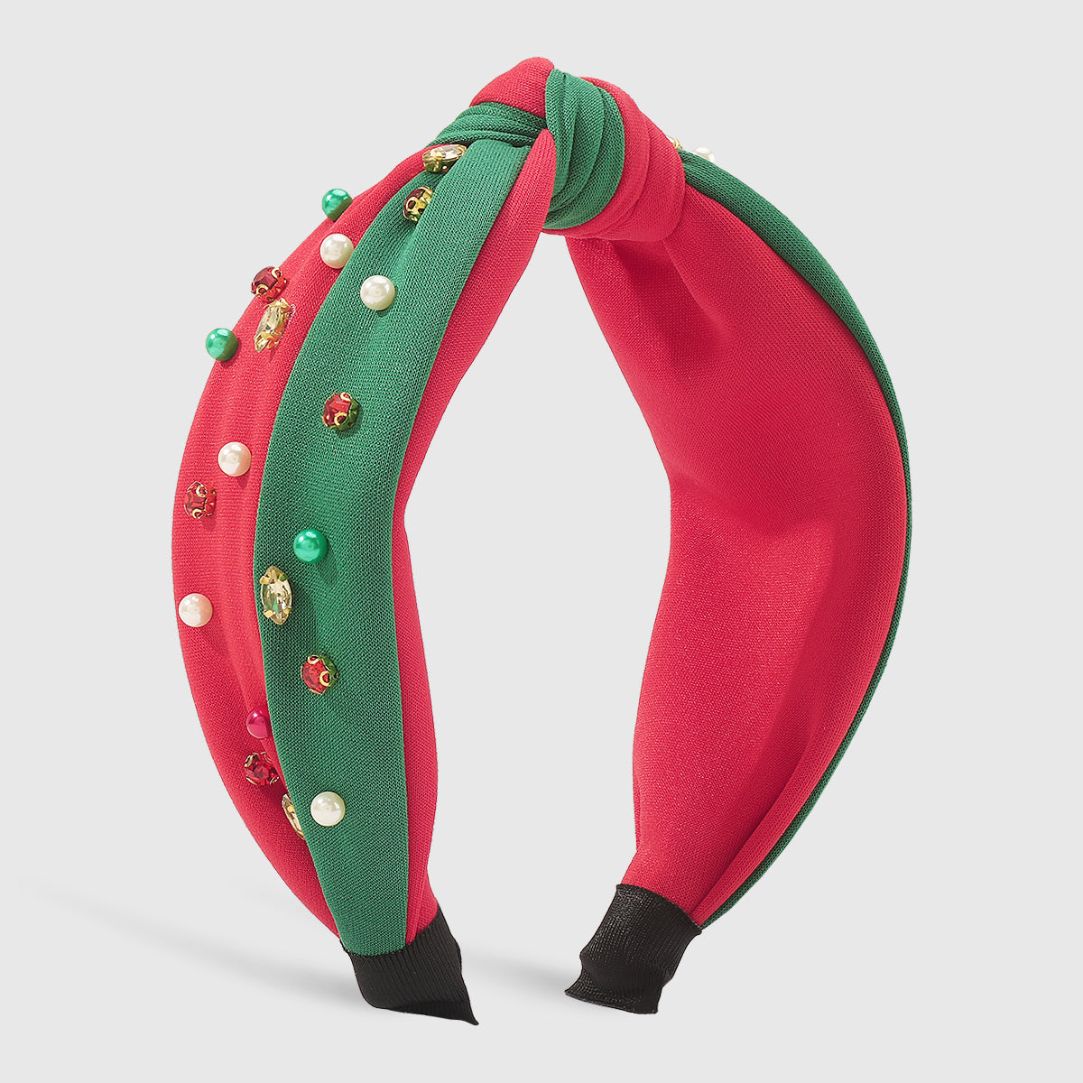 F6508 Christmas Duo Color Top Knot Headband