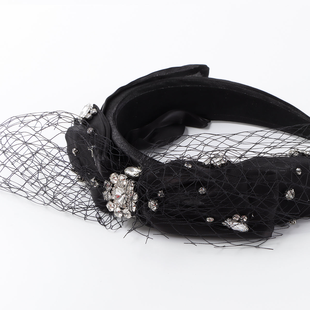 F6547 Rhinestone Mesh Bow Headband