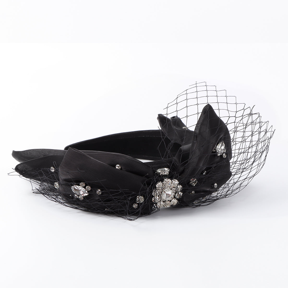 F6547 Rhinestone Mesh Bow Headband