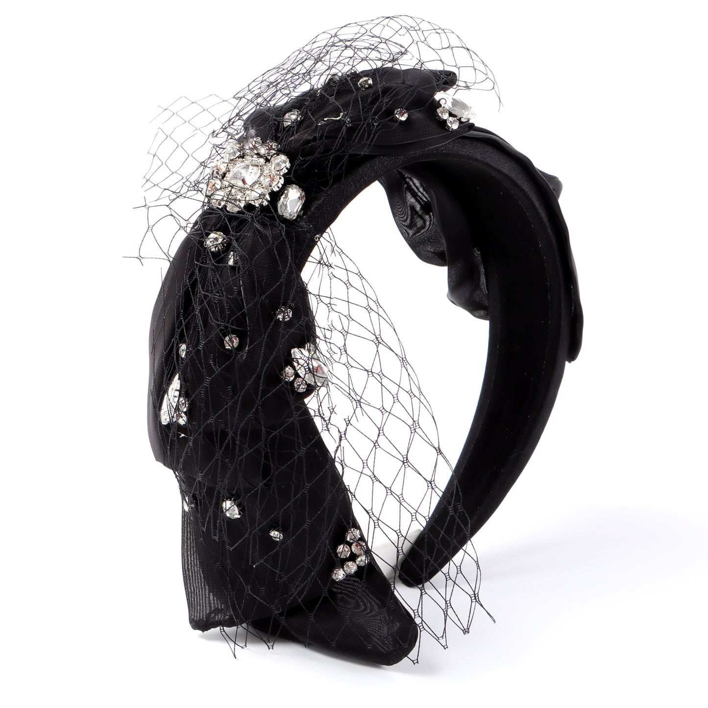 F6547 Rhinestone Mesh Bow Headband