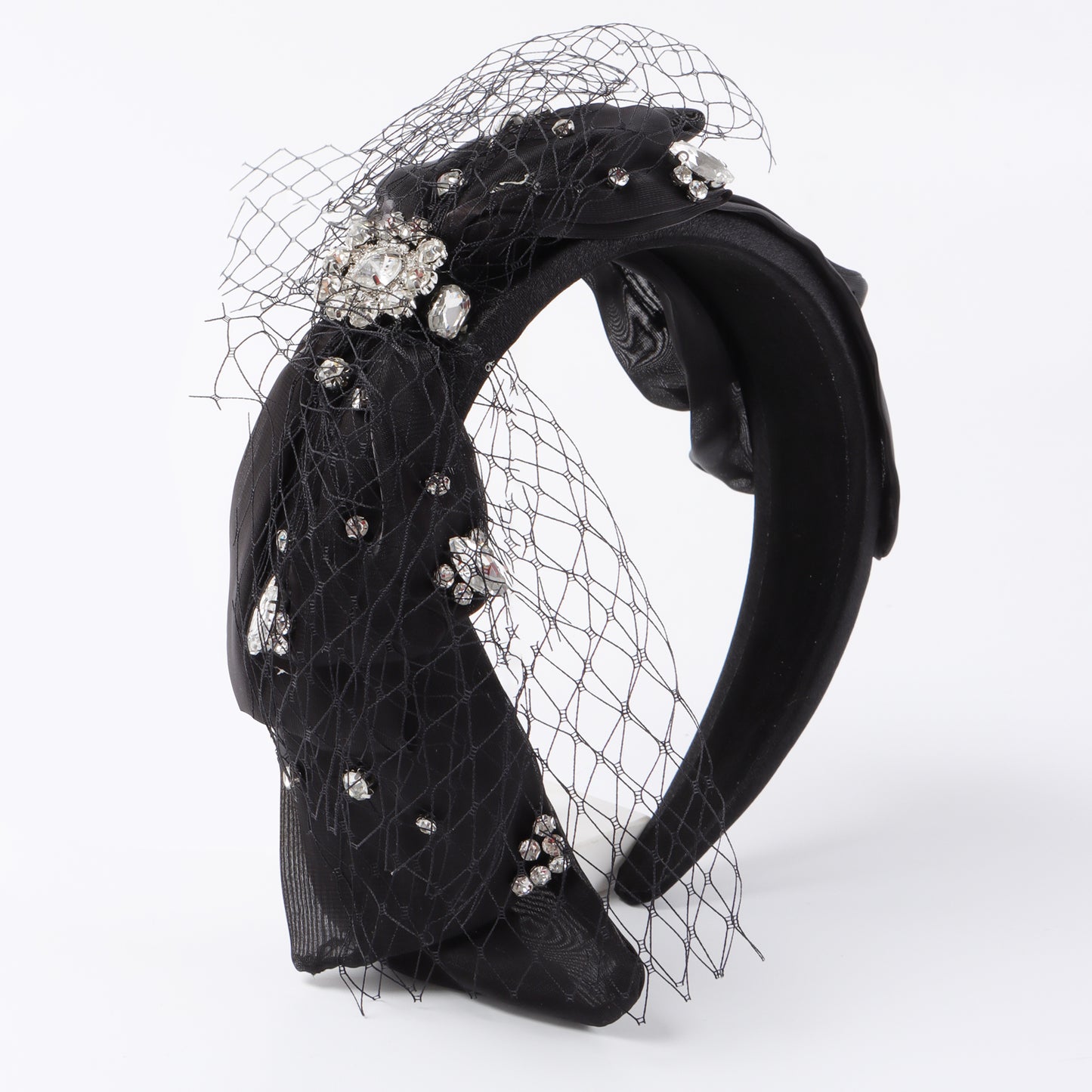 F6547 Rhinestone Mesh Bow Headband