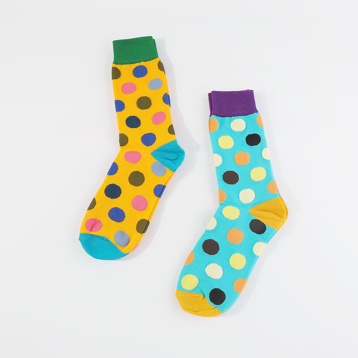 G0115 Multi Color Spotted Crew Socks