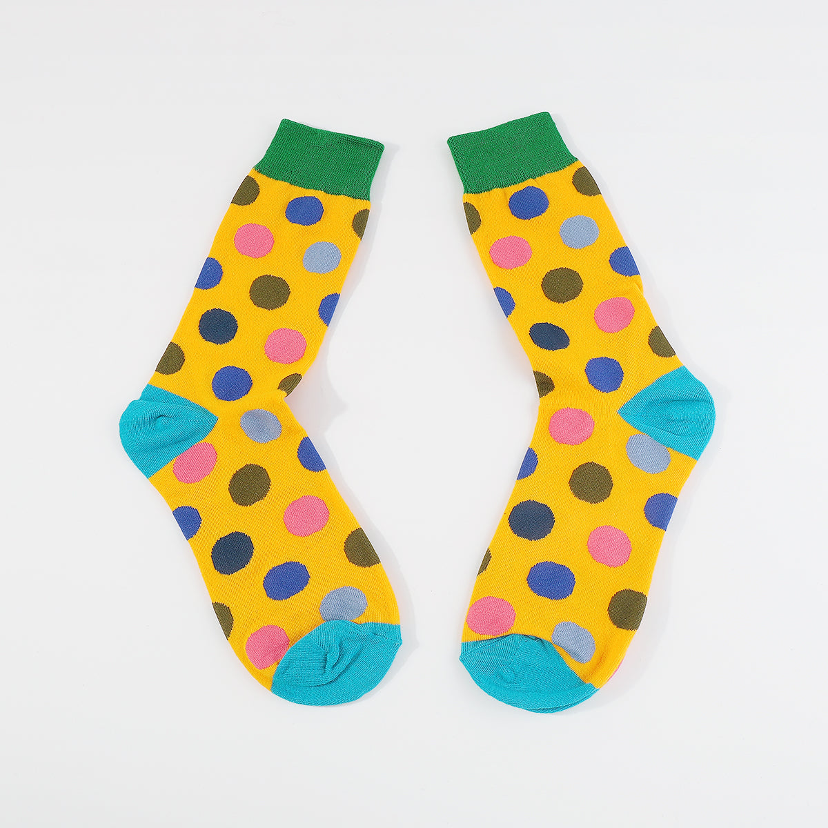 G0115 Multi Color Spotted Crew Socks