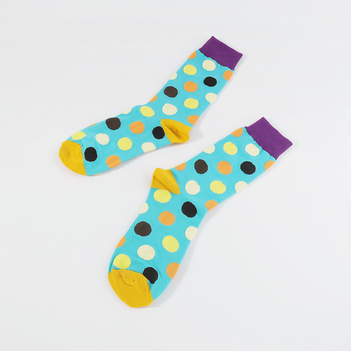 G0115 Multi Color Spotted Crew Socks