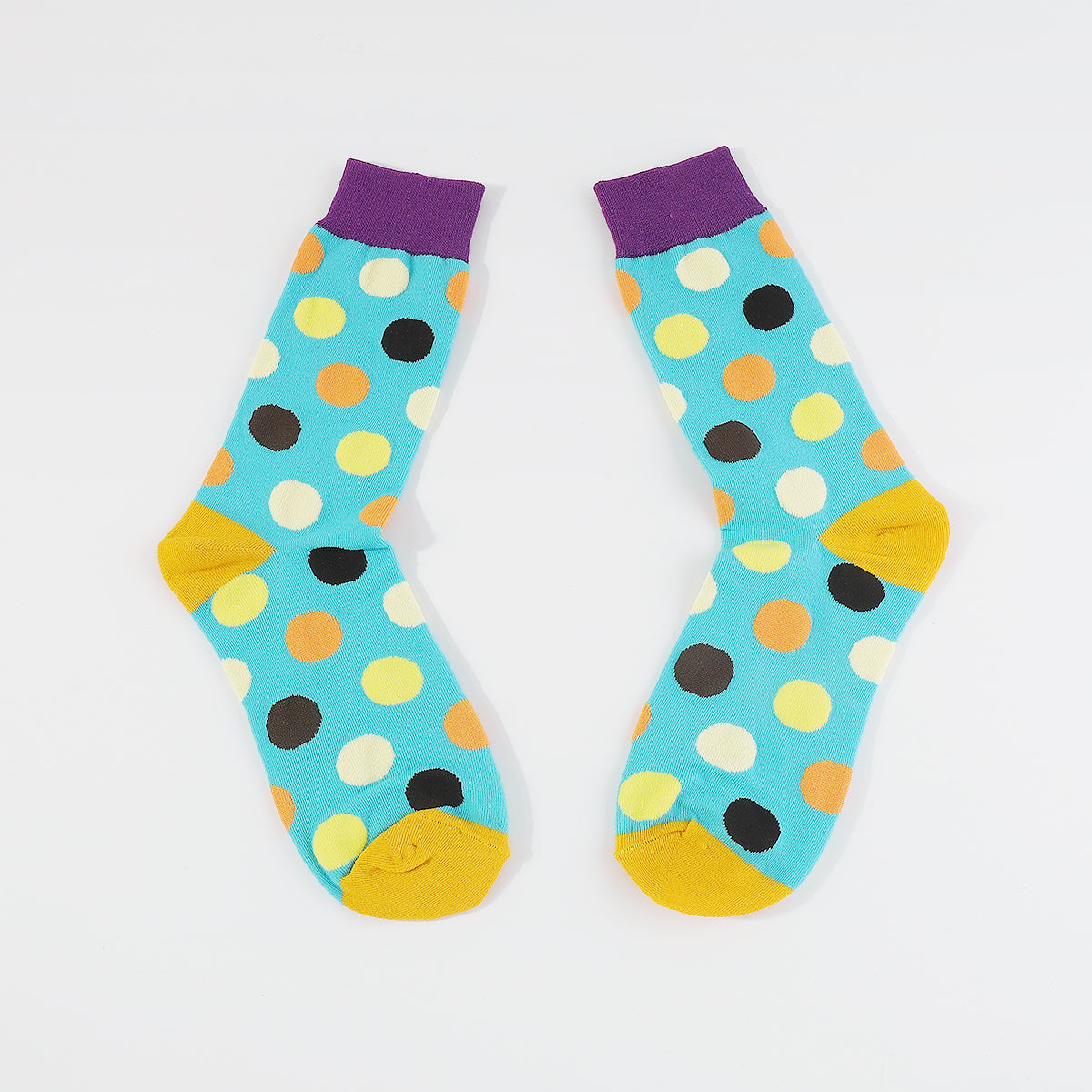G0115 Multi Color Spotted Crew Socks