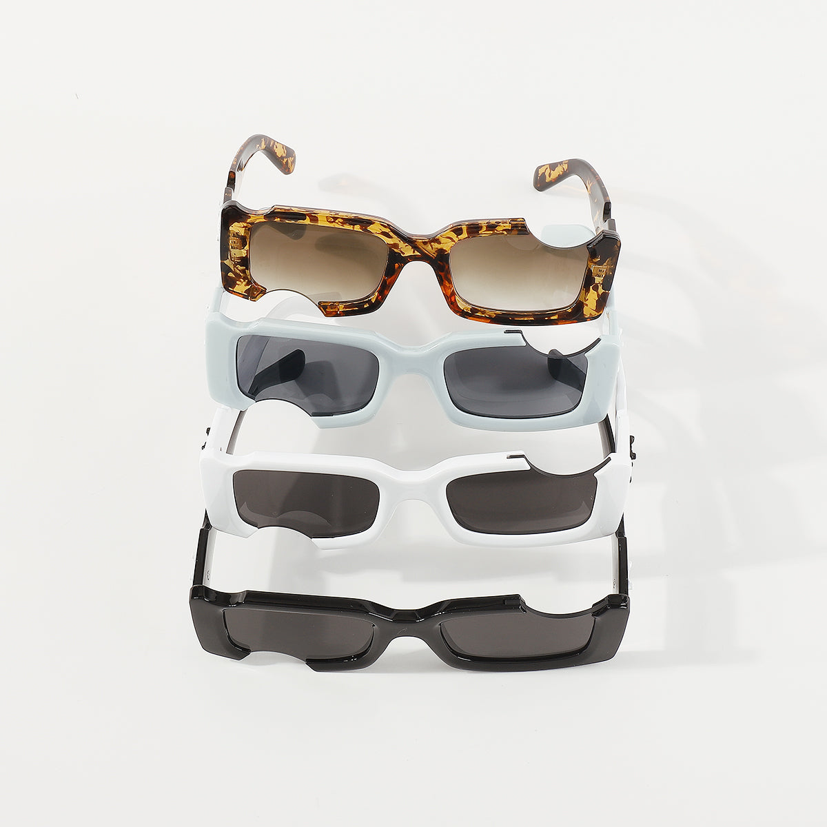 GL001 Retro Irregular Rectangle Sunglasses