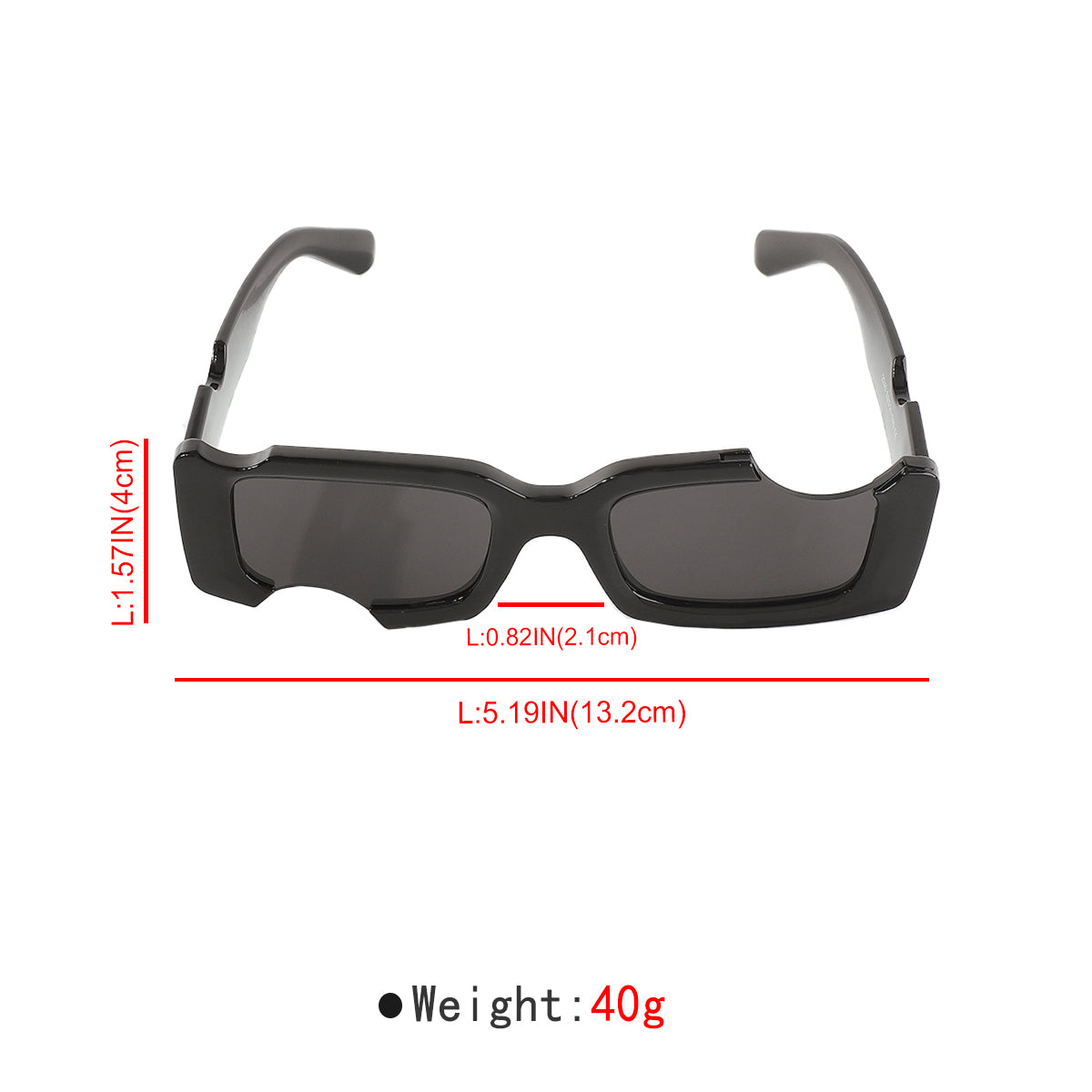 GL001 Retro Irregular Rectangle Sunglasses