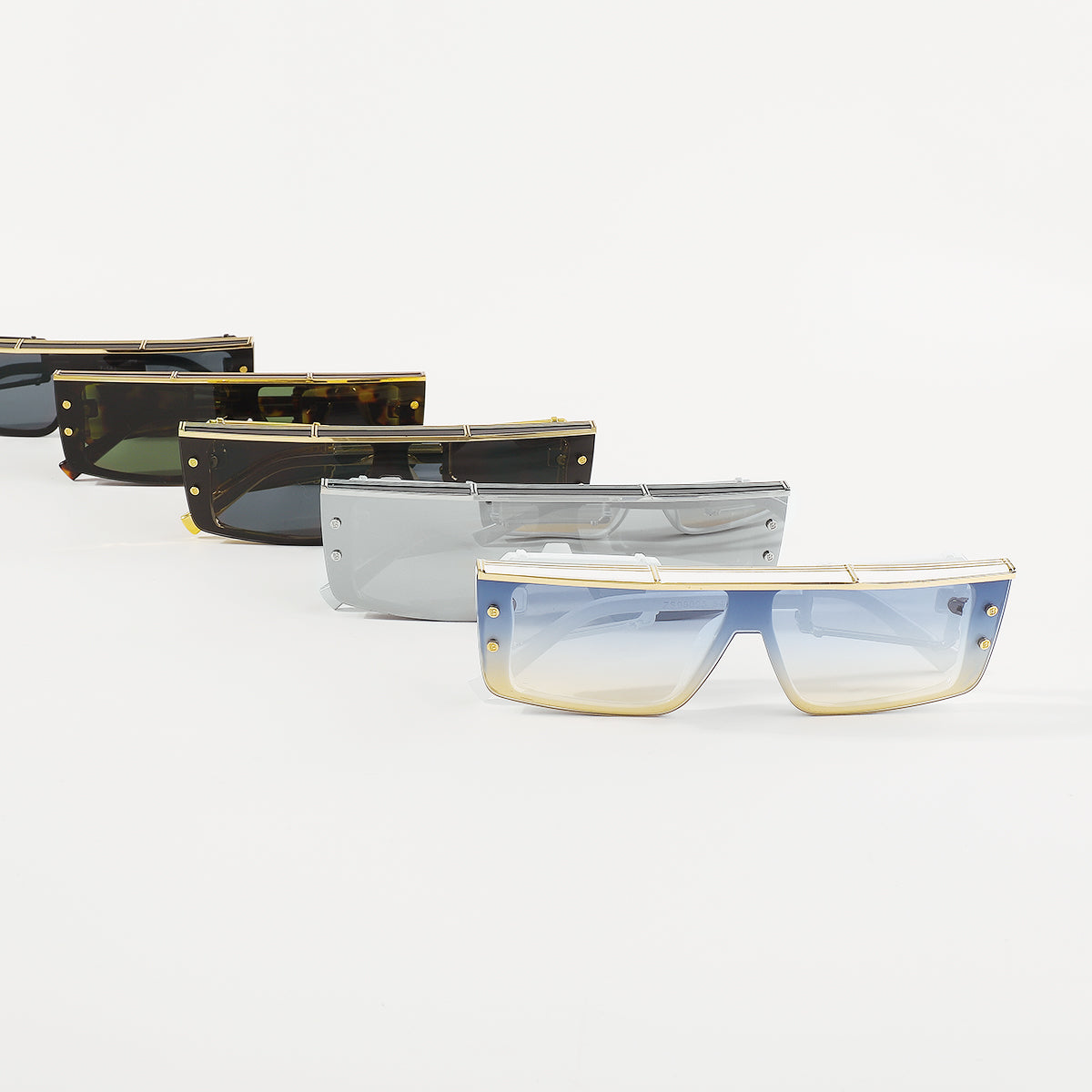 GL006 Futuristic Robotic Rectangle Sunglasses