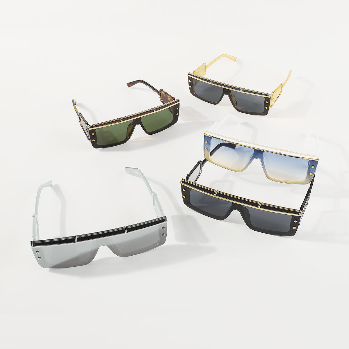 GL006 Futuristic Robotic Rectangle Sunglasses