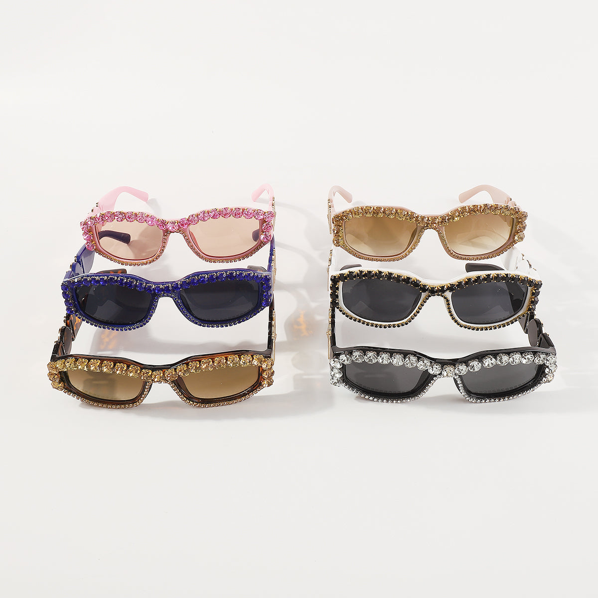 GL023 Retro Oval Rhinestone UV Sunglasses