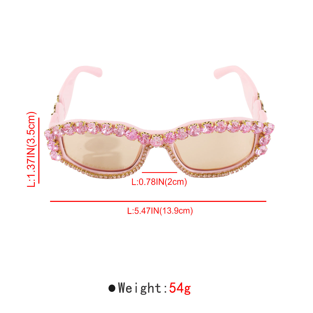GL023 Retro Oval Rhinestone UV Sunglasses