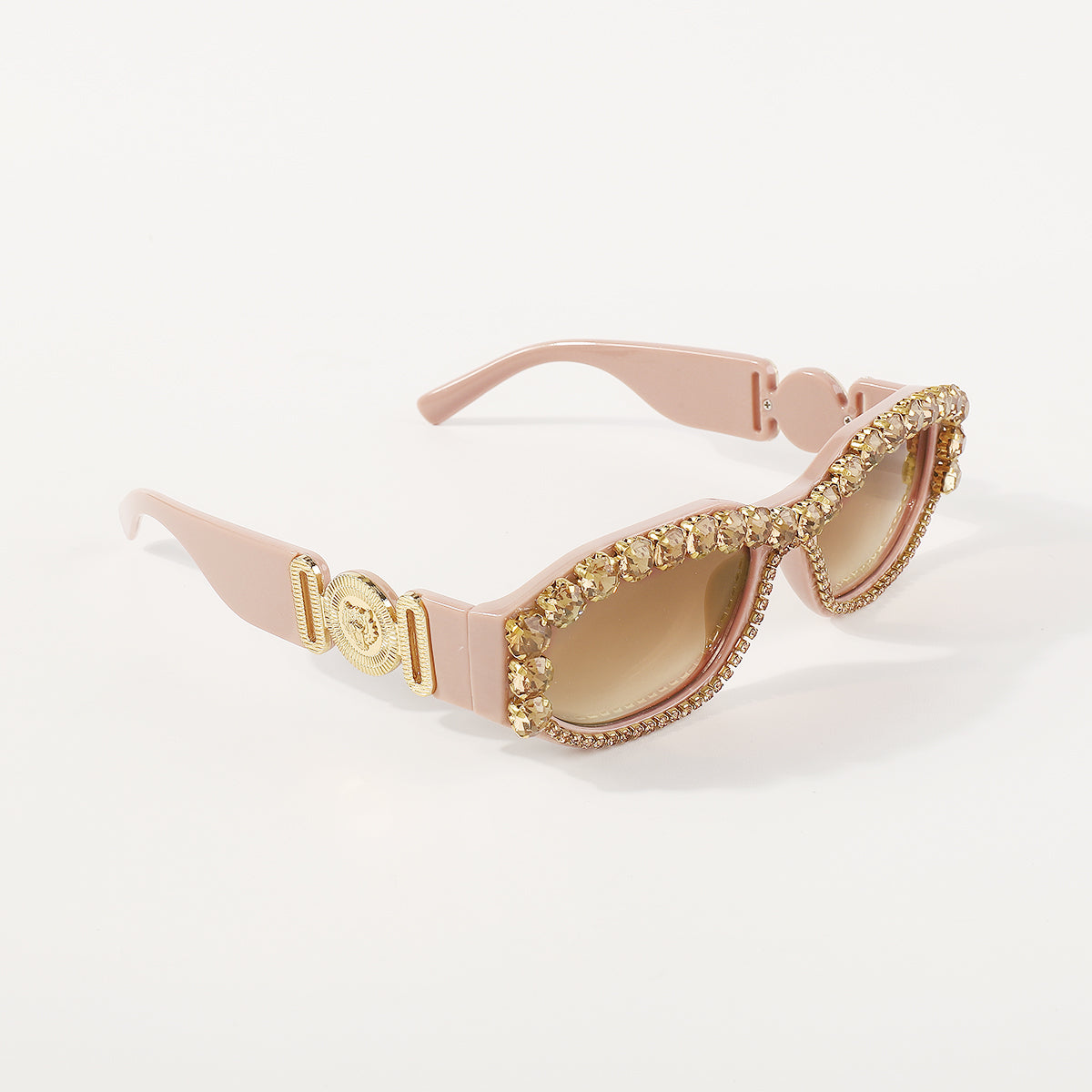 GL023 Retro Oval Rhinestone UV Sunglasses