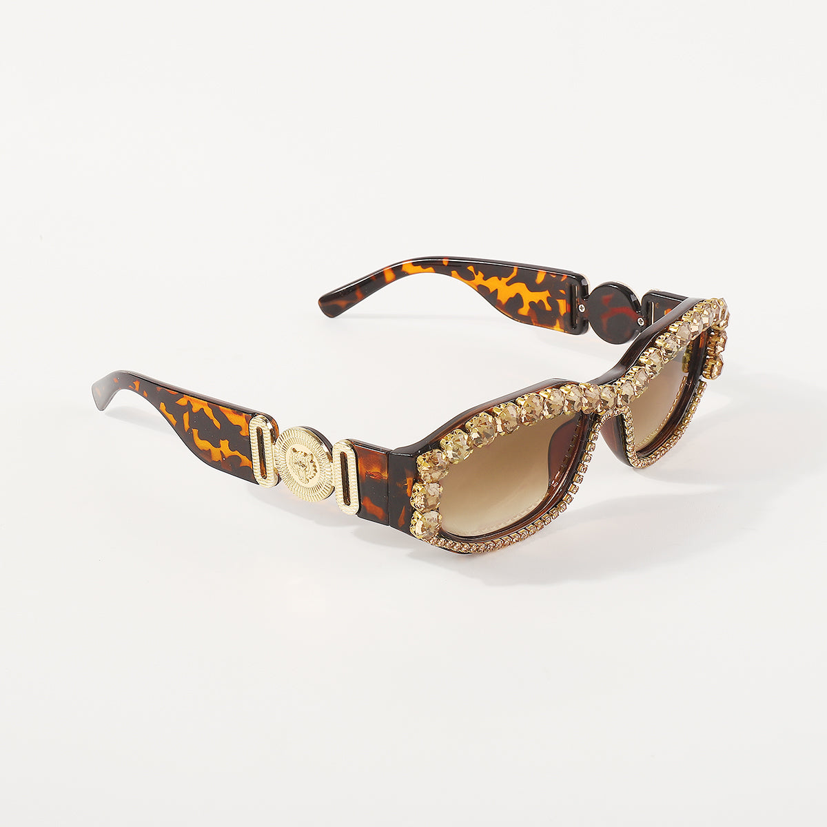 GL023 Retro Oval Rhinestone UV Sunglasses