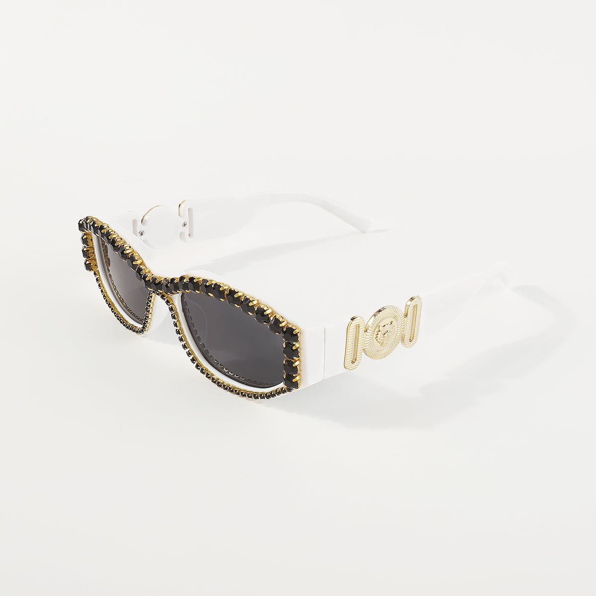 GL023 Retro Oval Rhinestone UV Sunglasses