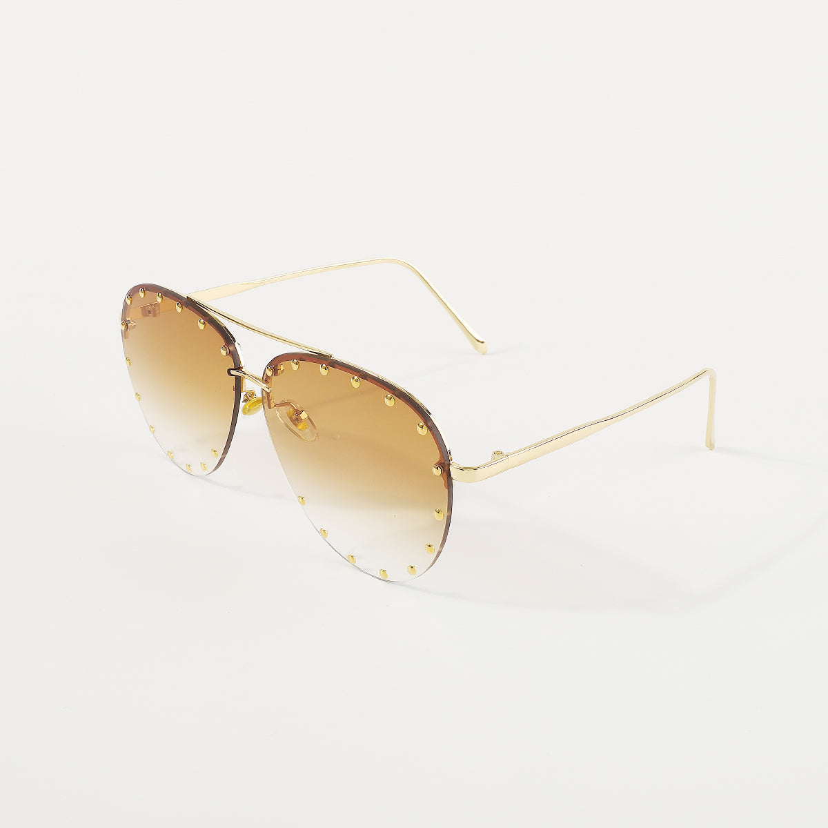 GL030 Rhinestone Trimmed Aviator Sunglasses