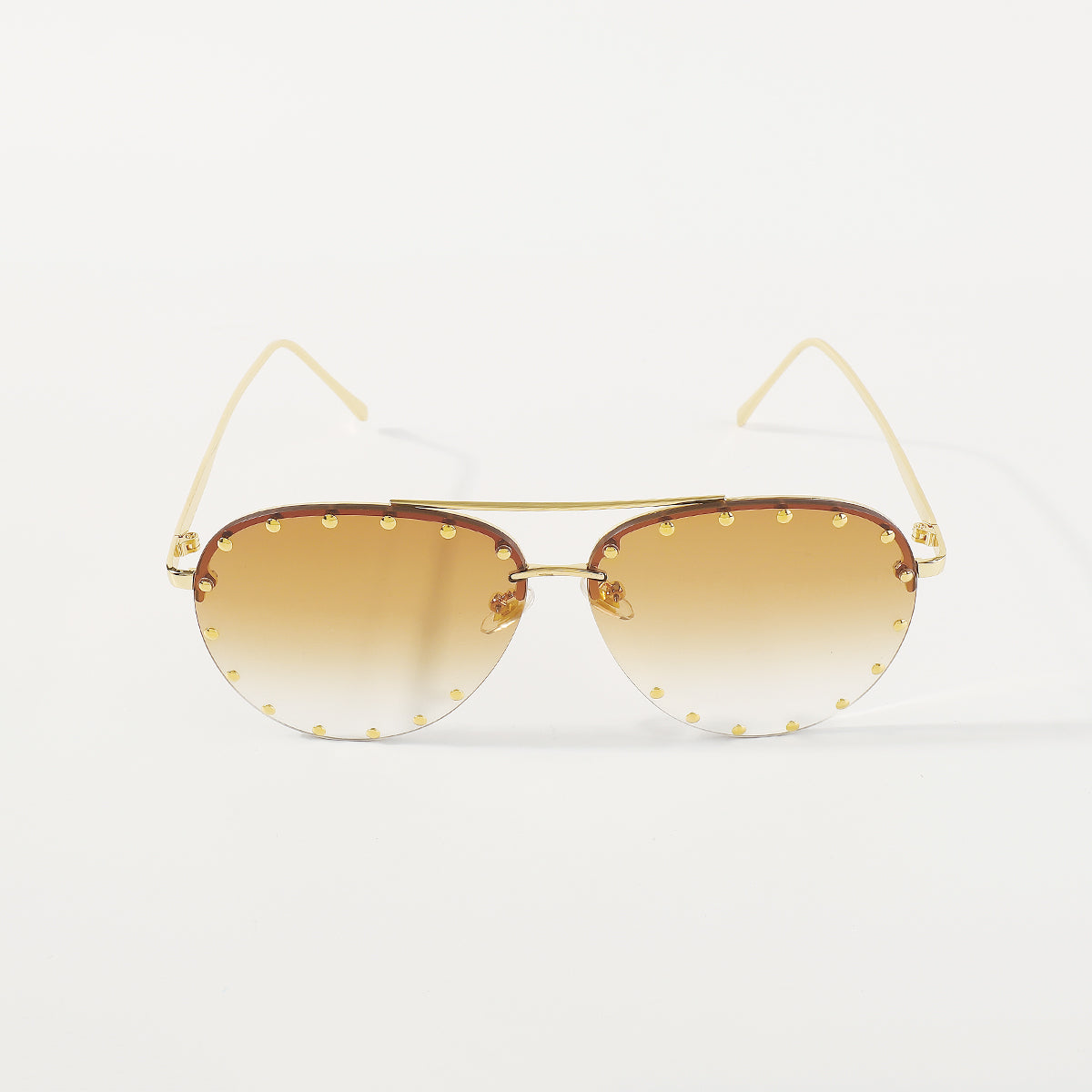 GL030 Rhinestone Trimmed Aviator Sunglasses