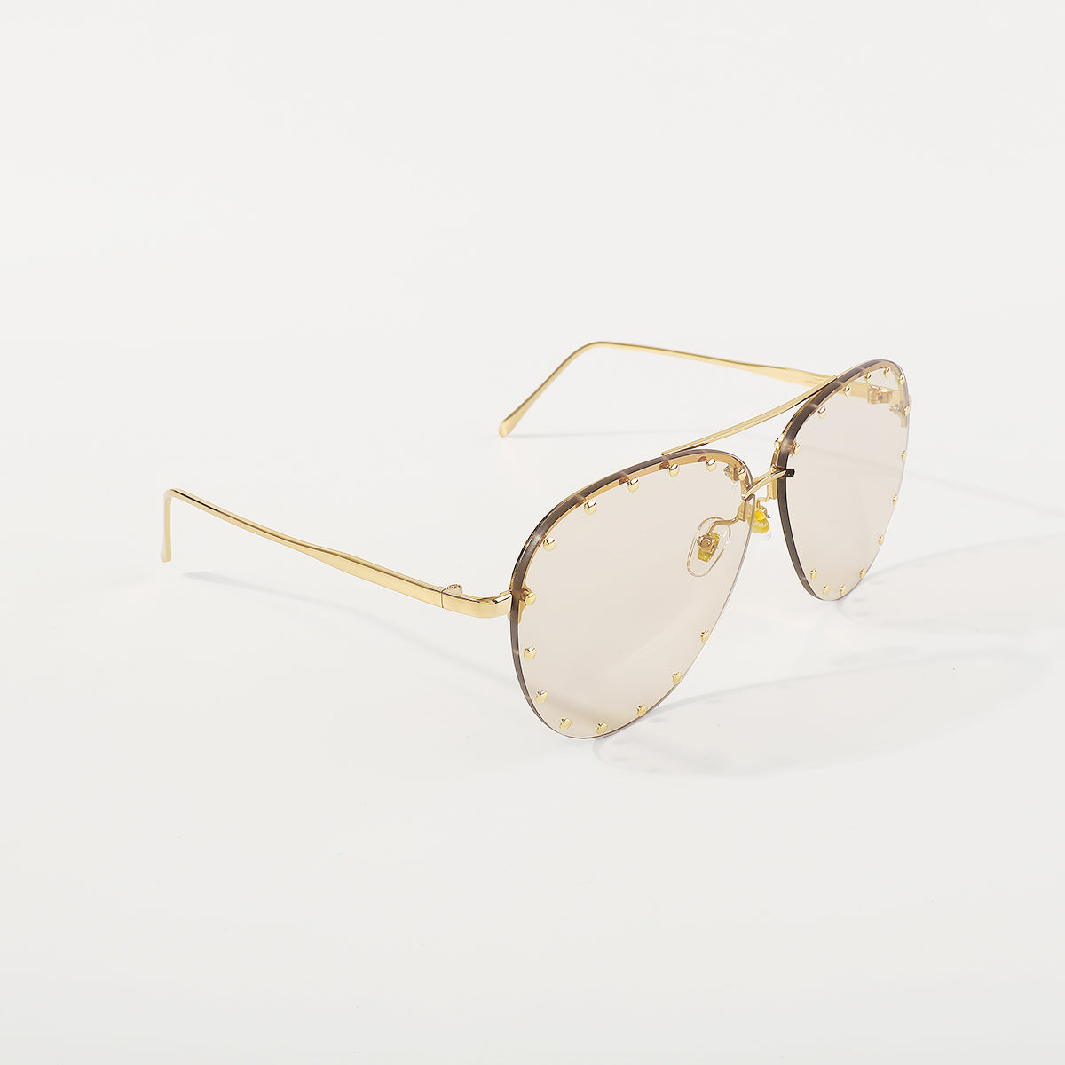 GL030 Rhinestone Trimmed Aviator Sunglasses