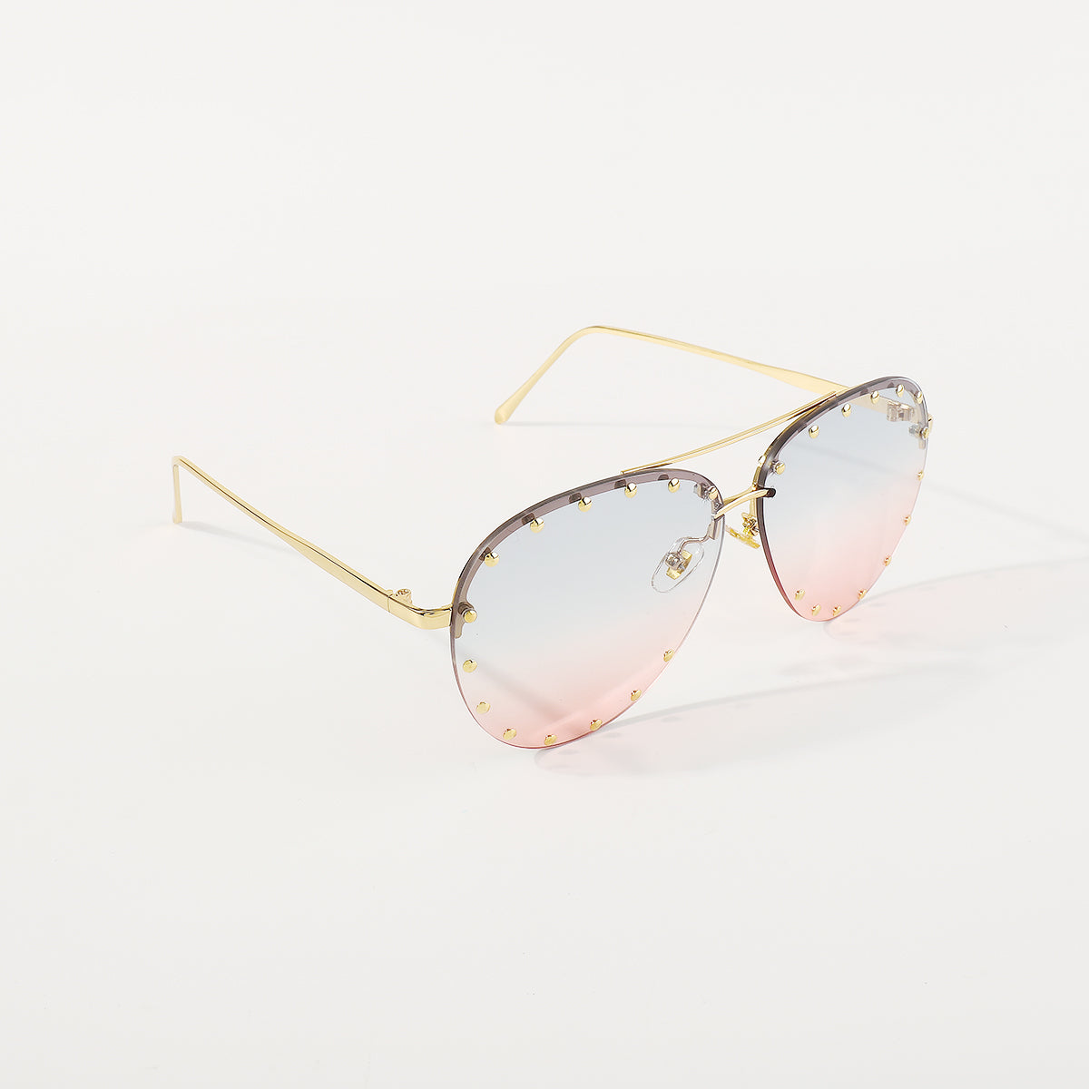 GL030 Rhinestone Trimmed Aviator Sunglasses
