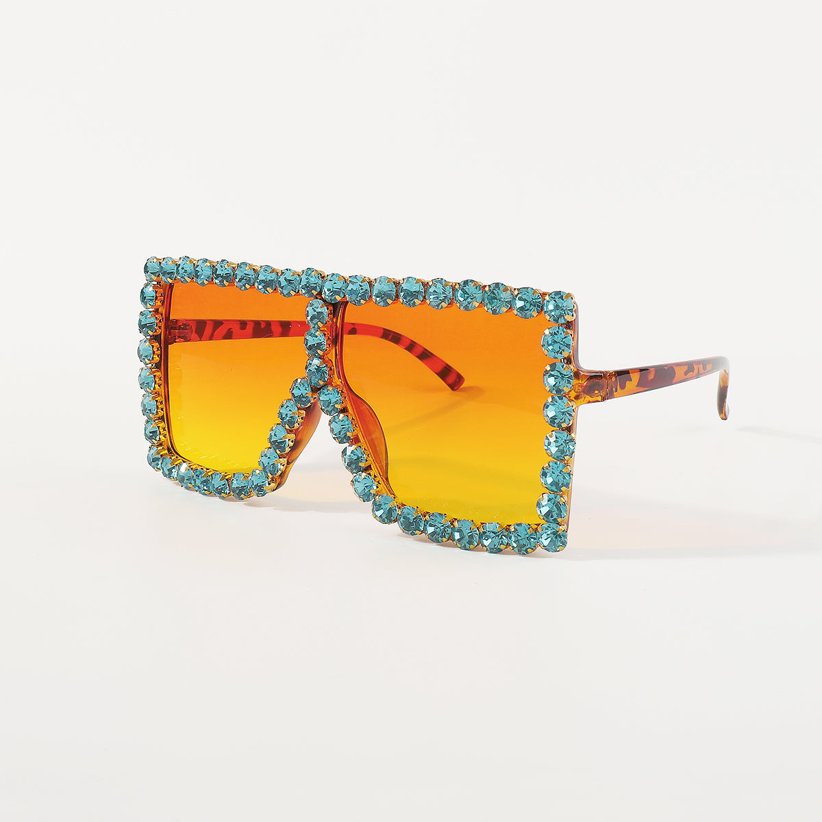 GL036 Bling Crystal Oversized Square Sunglasses