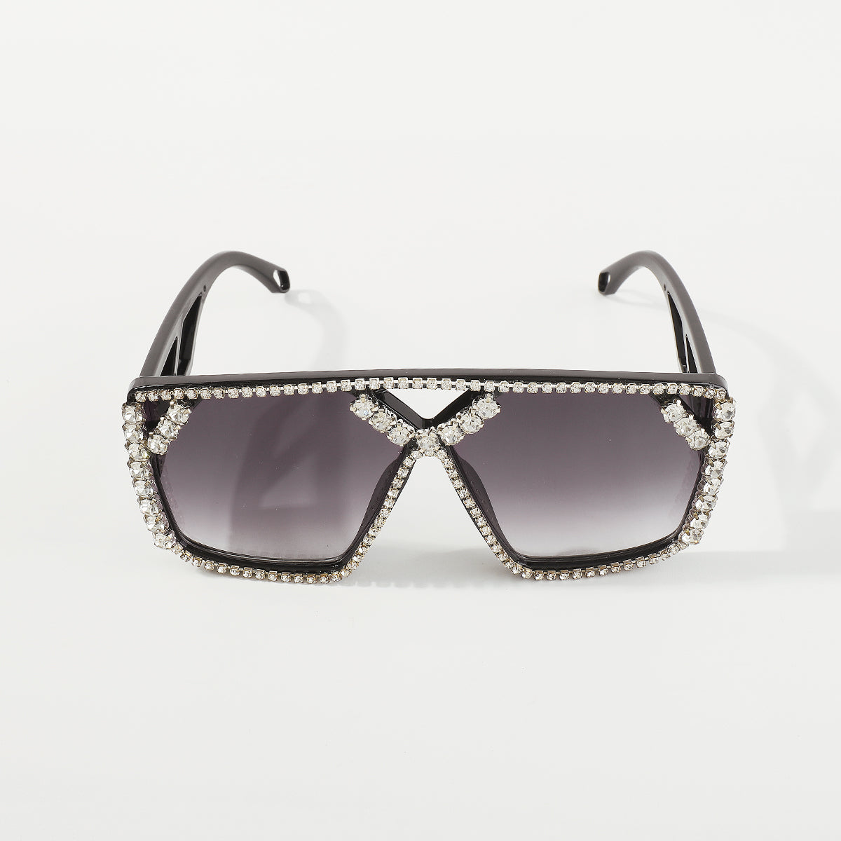 GL042 Crystal Oversized Square Sunglasses