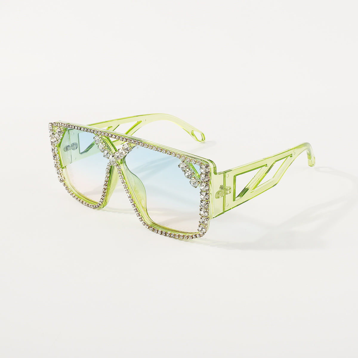 GL042 Crystal Oversized Square Sunglasses