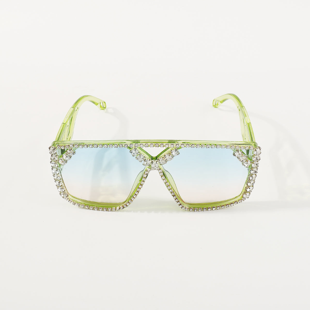 GL042 Crystal Oversized Square Sunglasses