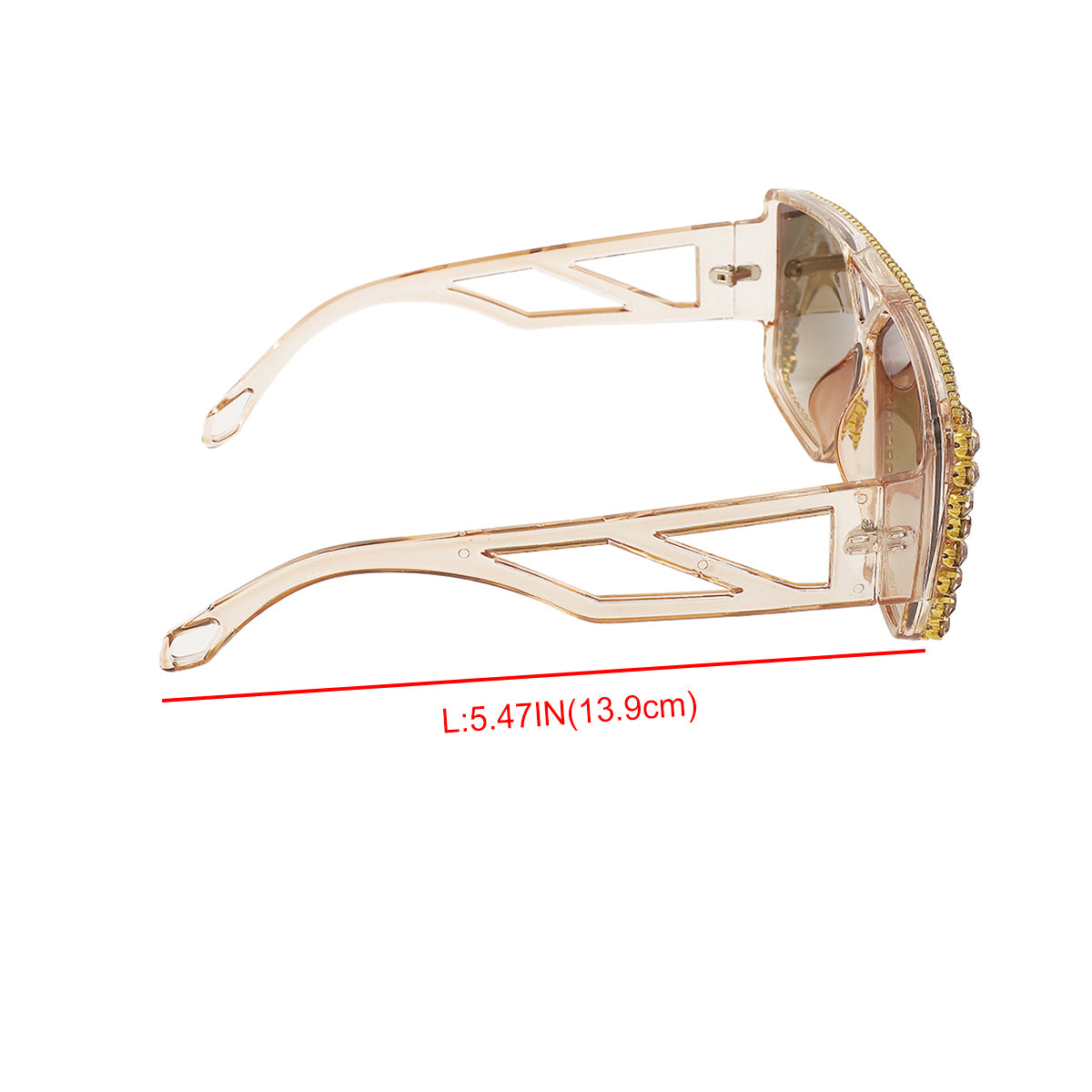 GL042 Crystal Oversized Square Sunglasses