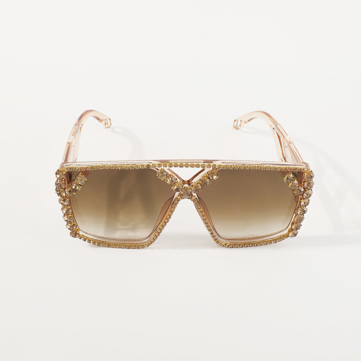 GL042 Crystal Oversized Square Sunglasses