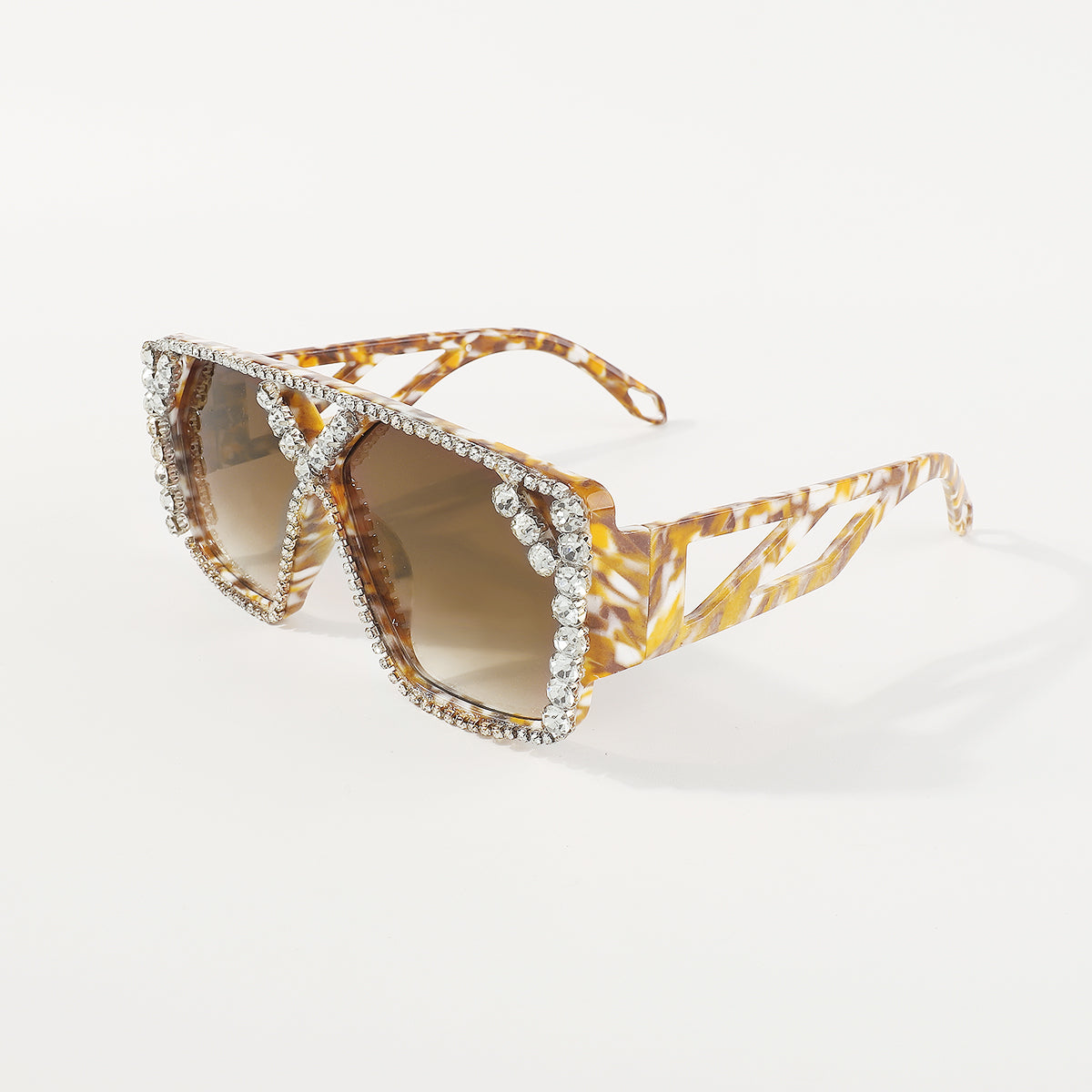 GL042 Crystal Oversized Square Sunglasses