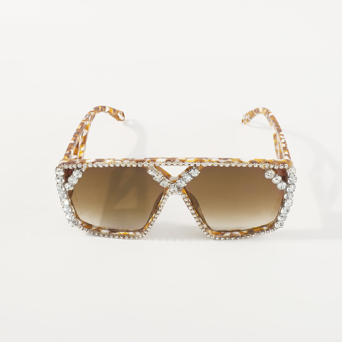 GL042 Crystal Oversized Square Sunglasses