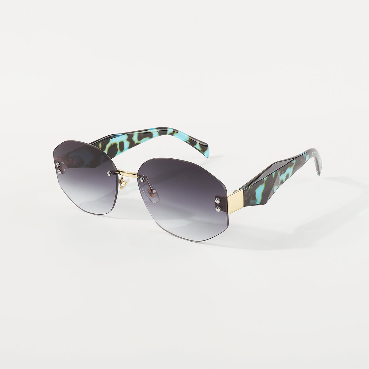 GL052 Frameless Ombre Nonagon Sunglasses