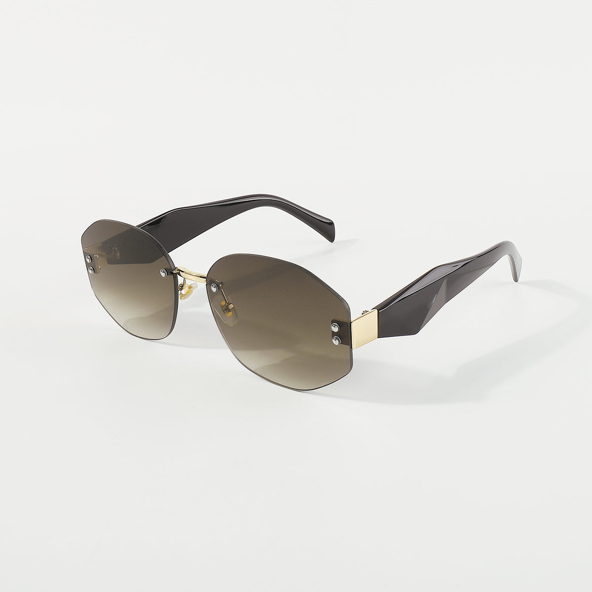 GL052 Frameless Ombre Nonagon Sunglasses