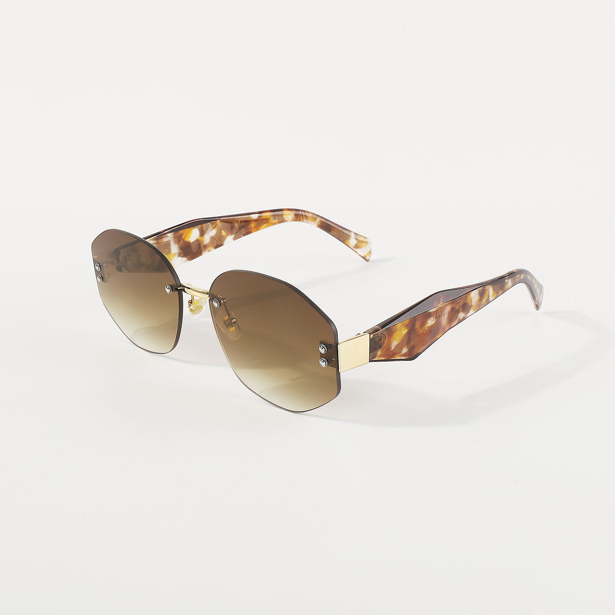 GL052 Frameless Ombre Nonagon Sunglasses