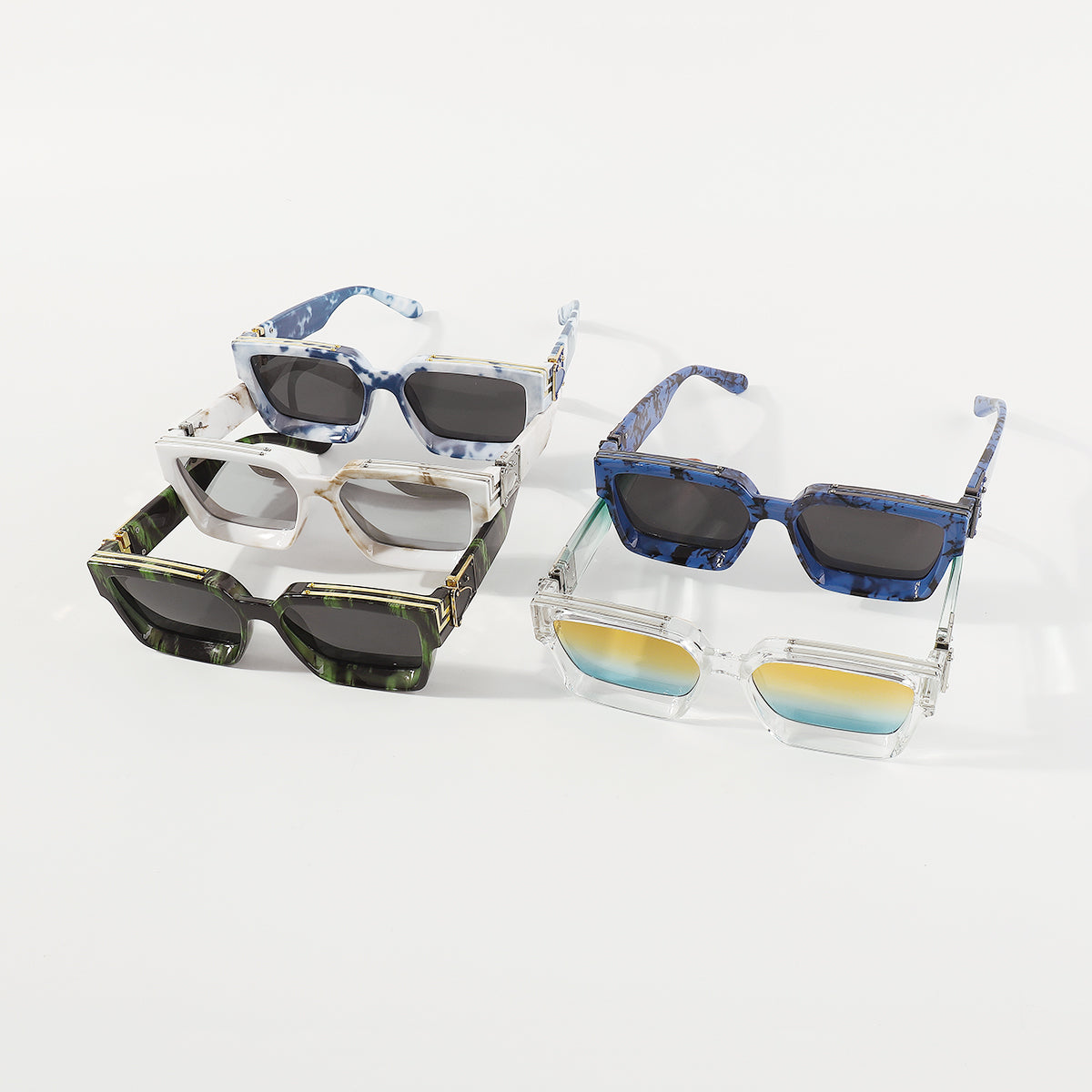GL059 Square Marble Ombre Sunglasses