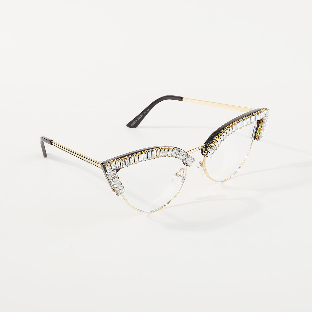 GL075 Rainbow Rhinestone Anti Blue Light Cat Eye Glasses