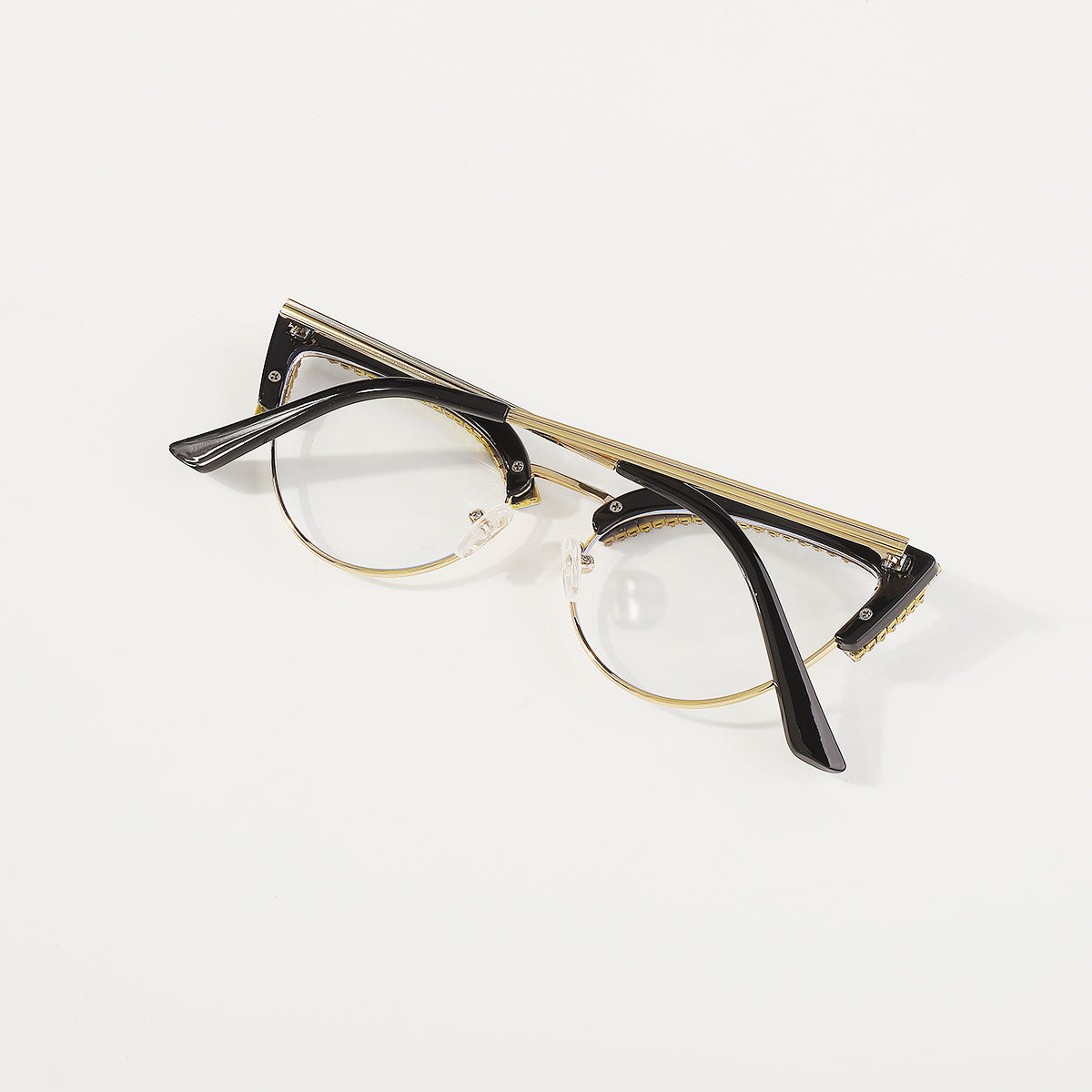 GL075 Rainbow Rhinestone Anti Blue Light Cat Eye Glasses