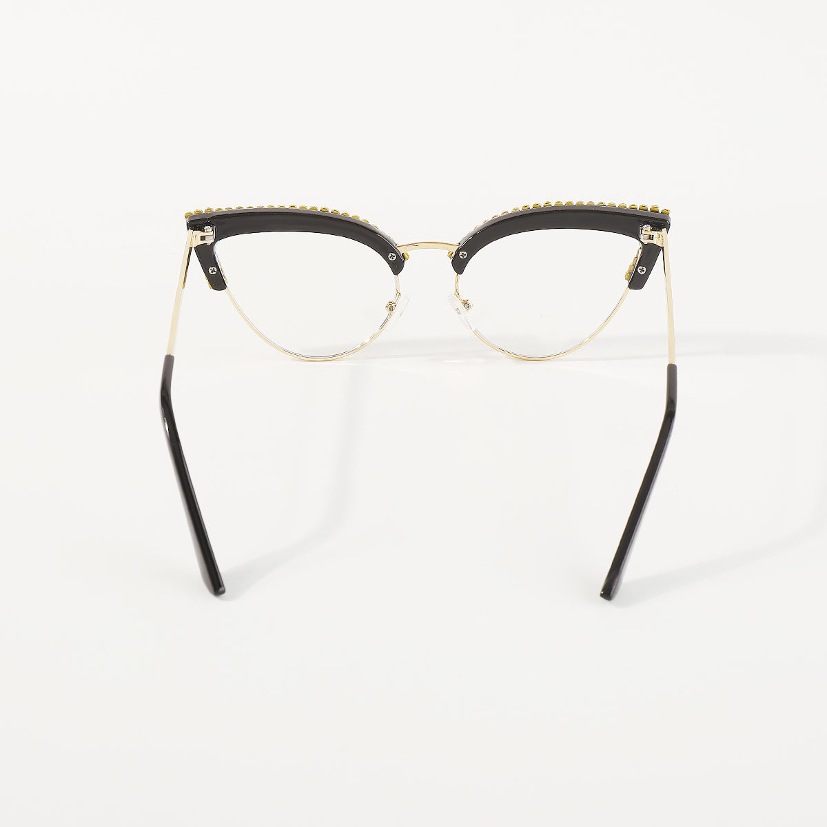 GL075 Rainbow Rhinestone Anti Blue Light Cat Eye Glasses