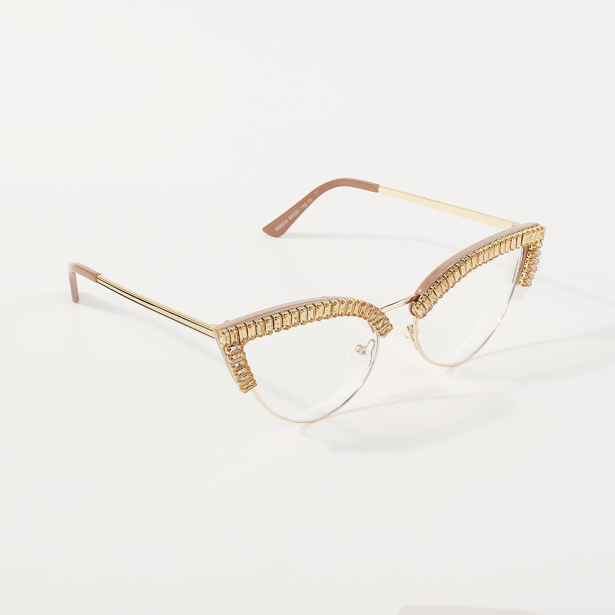 GL075 Rainbow Rhinestone Anti Blue Light Cat Eye Glasses