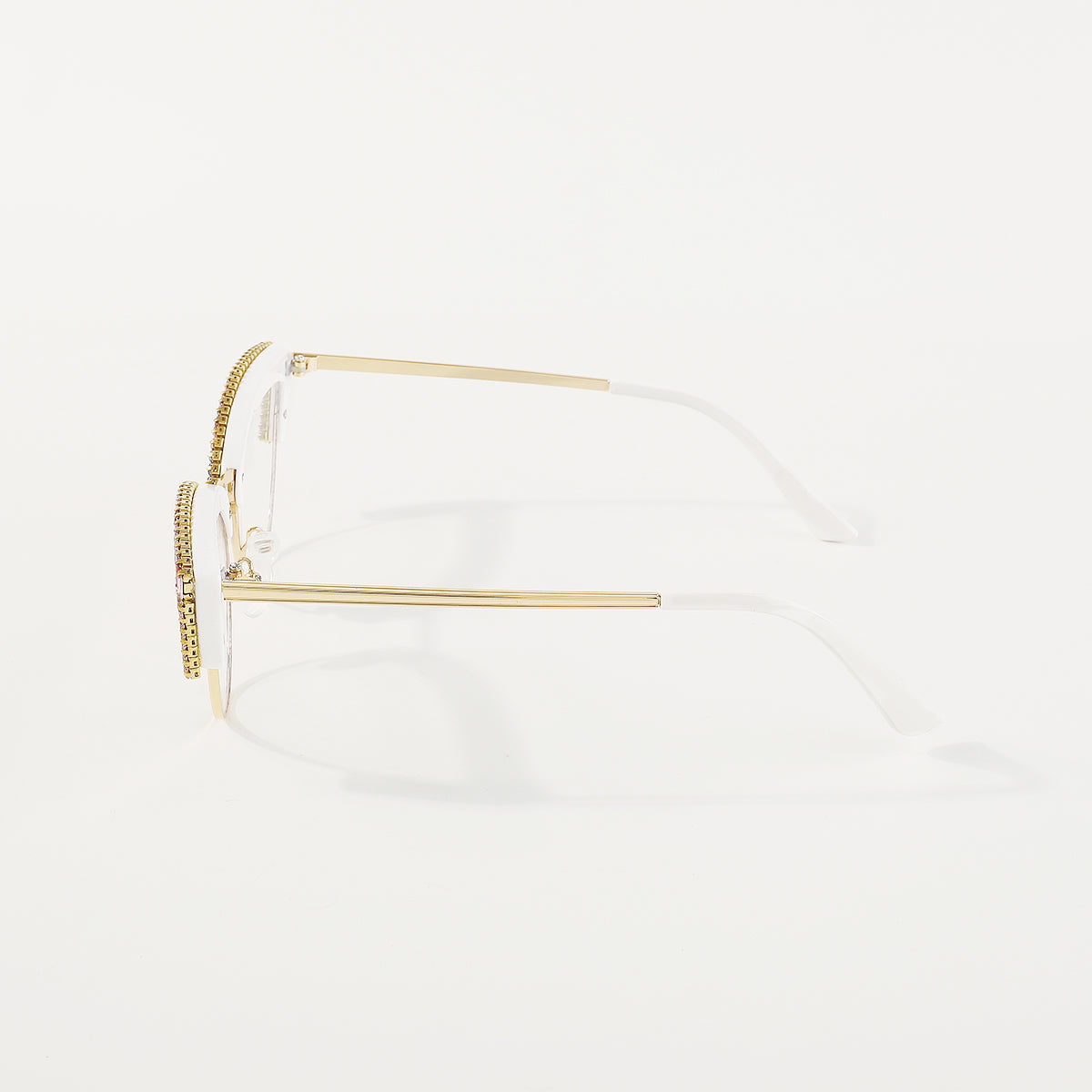 GL075 Rainbow Rhinestone Anti Blue Light Cat Eye Glasses