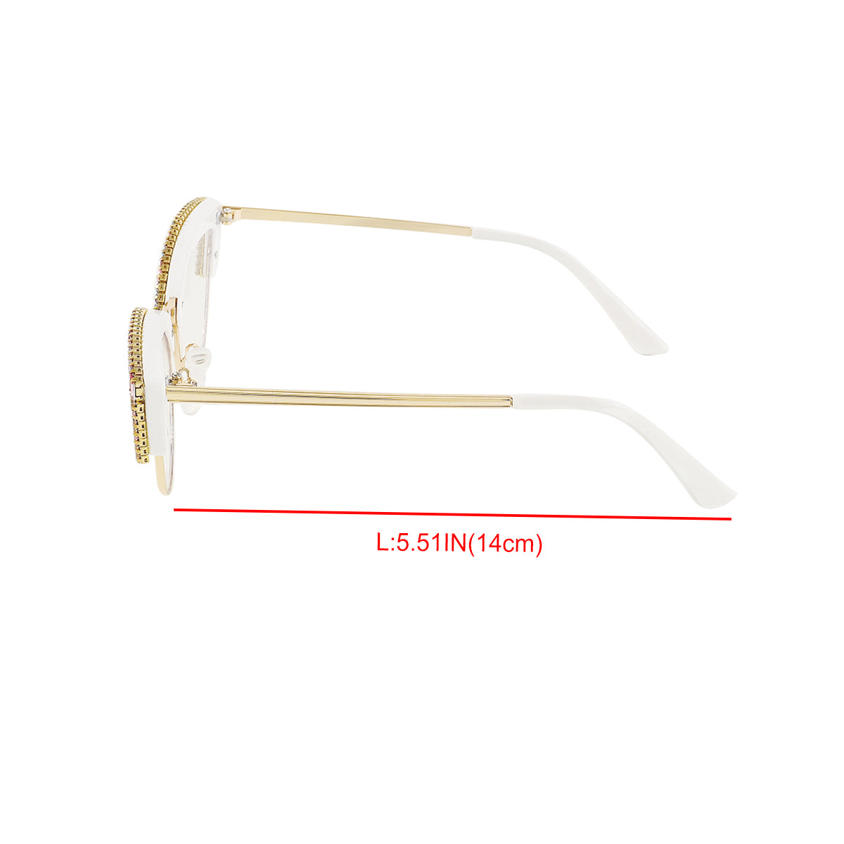 GL075 Rainbow Rhinestone Anti Blue Light Cat Eye Glasses