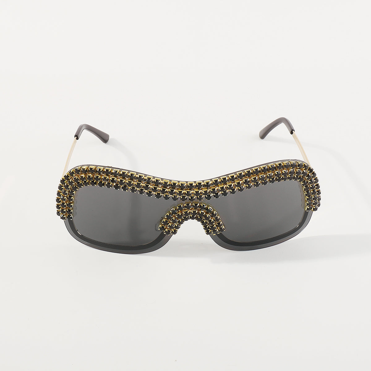GL086 Bling Semi-Rimless Oversized Sunglasses