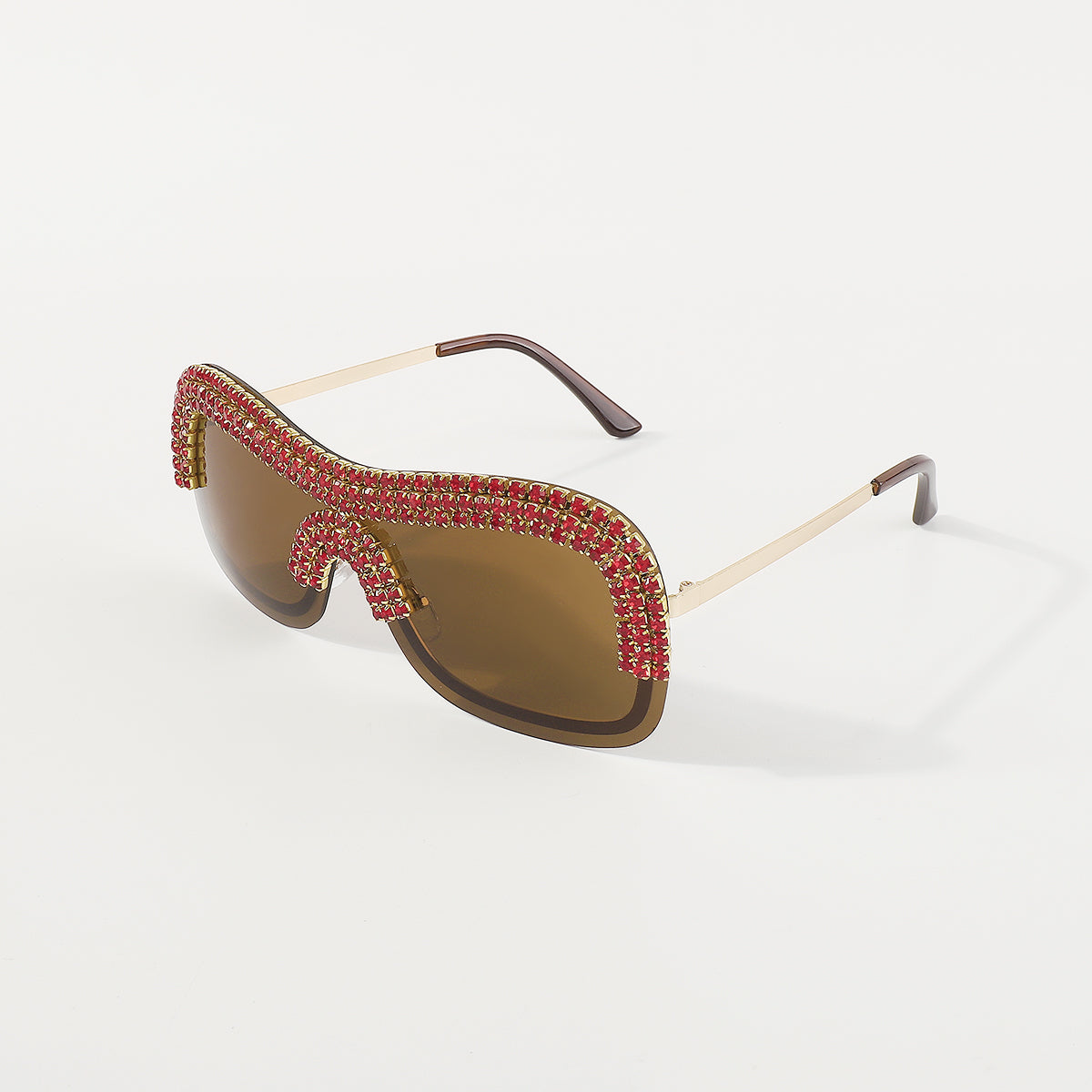 GL086 Bling Semi-Rimless Oversized Sunglasses
