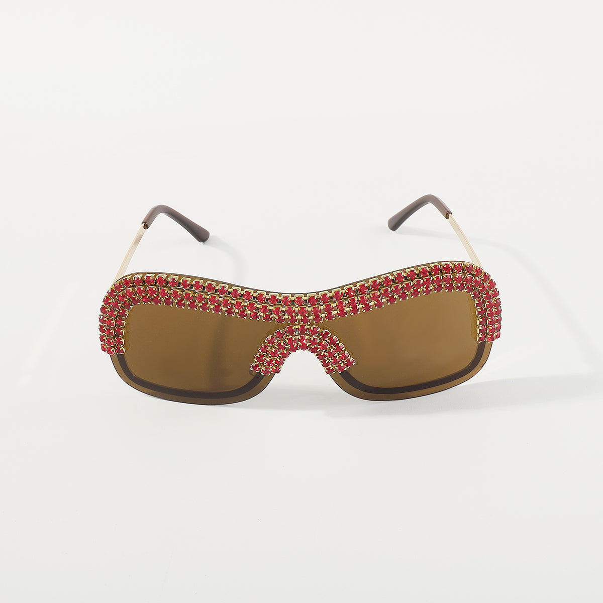 GL086 Bling Semi-Rimless Oversized Sunglasses