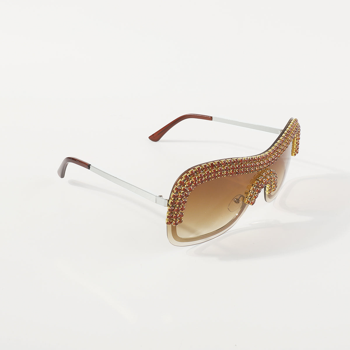 GL086 Bling Semi-Rimless Oversized Sunglasses