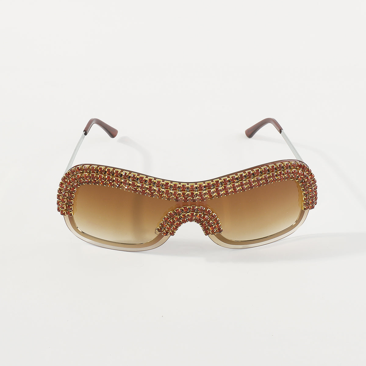GL086 Bling Semi-Rimless Oversized Sunglasses