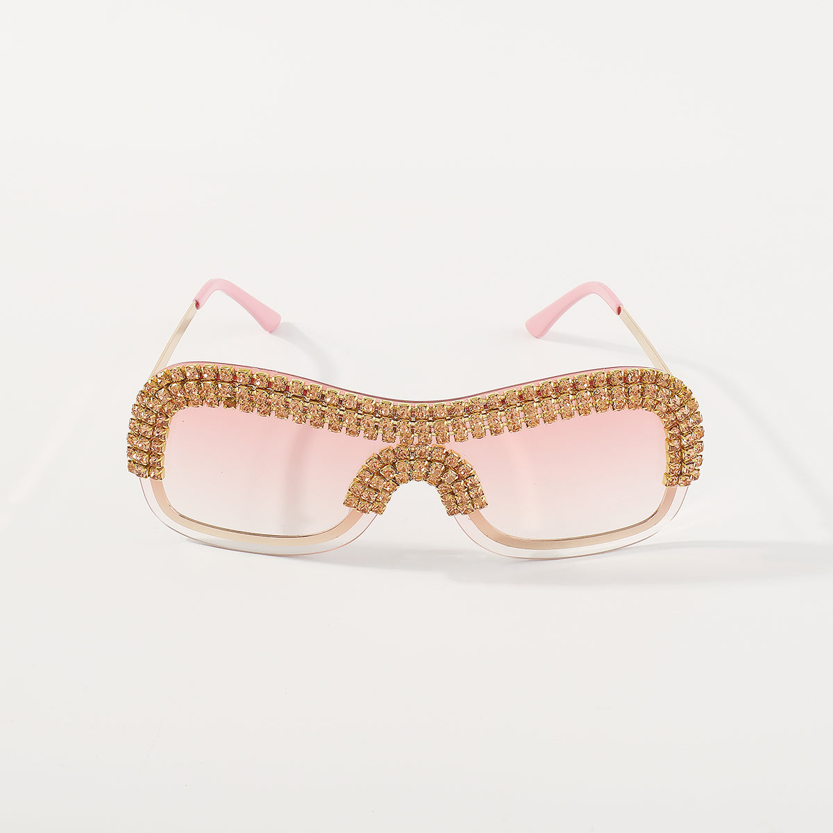 GL086 Bling Semi-Rimless Oversized Sunglasses