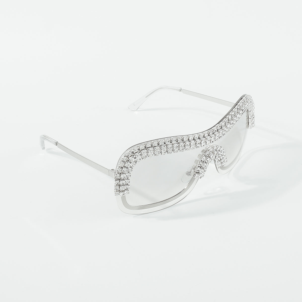 GL086 Bling Semi-Rimless Oversized Sunglasses
