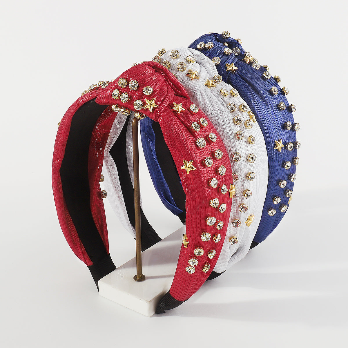 F5804 4th of July Star Top Knot Headbands
