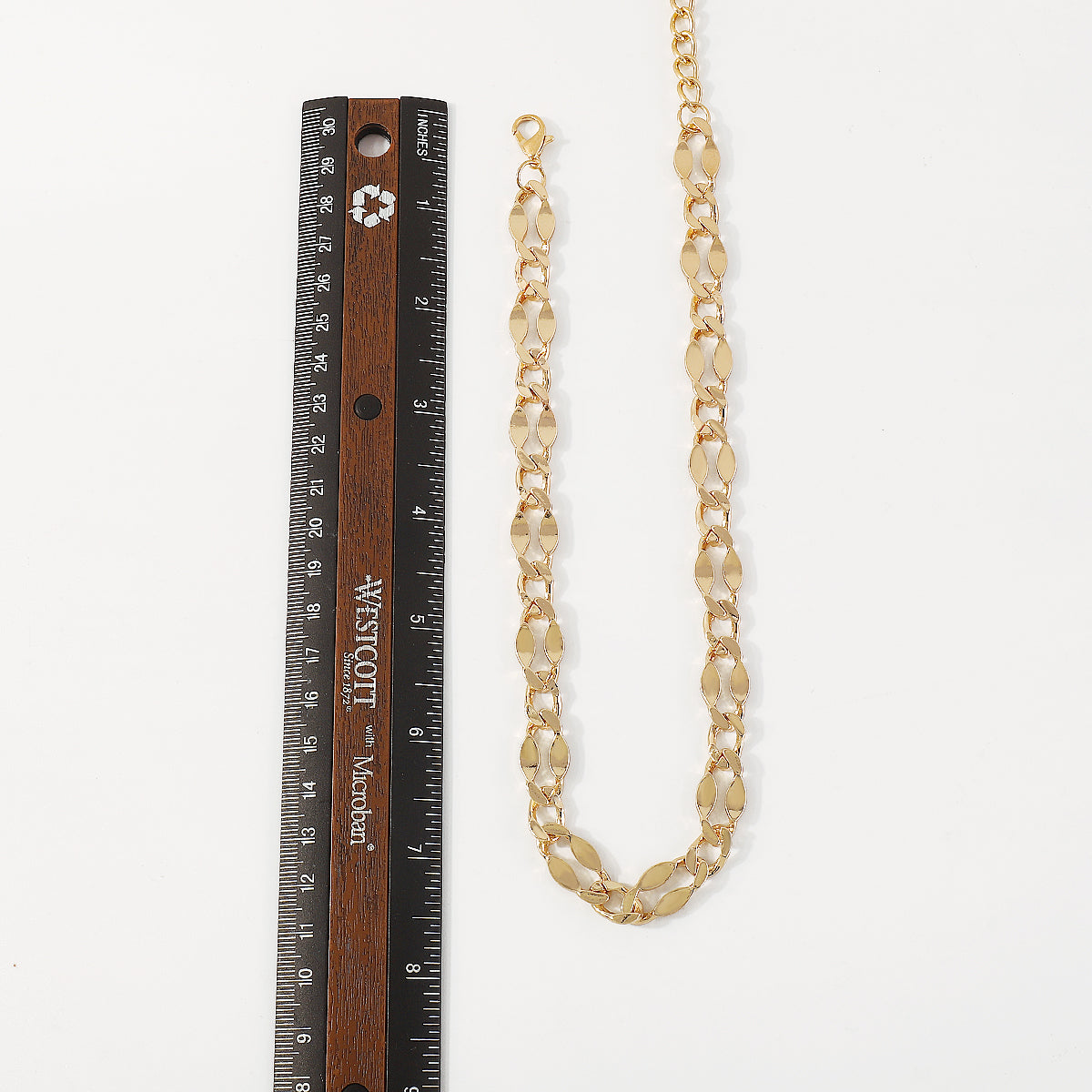 N10402 Gold Silver Oval Chain Necklace