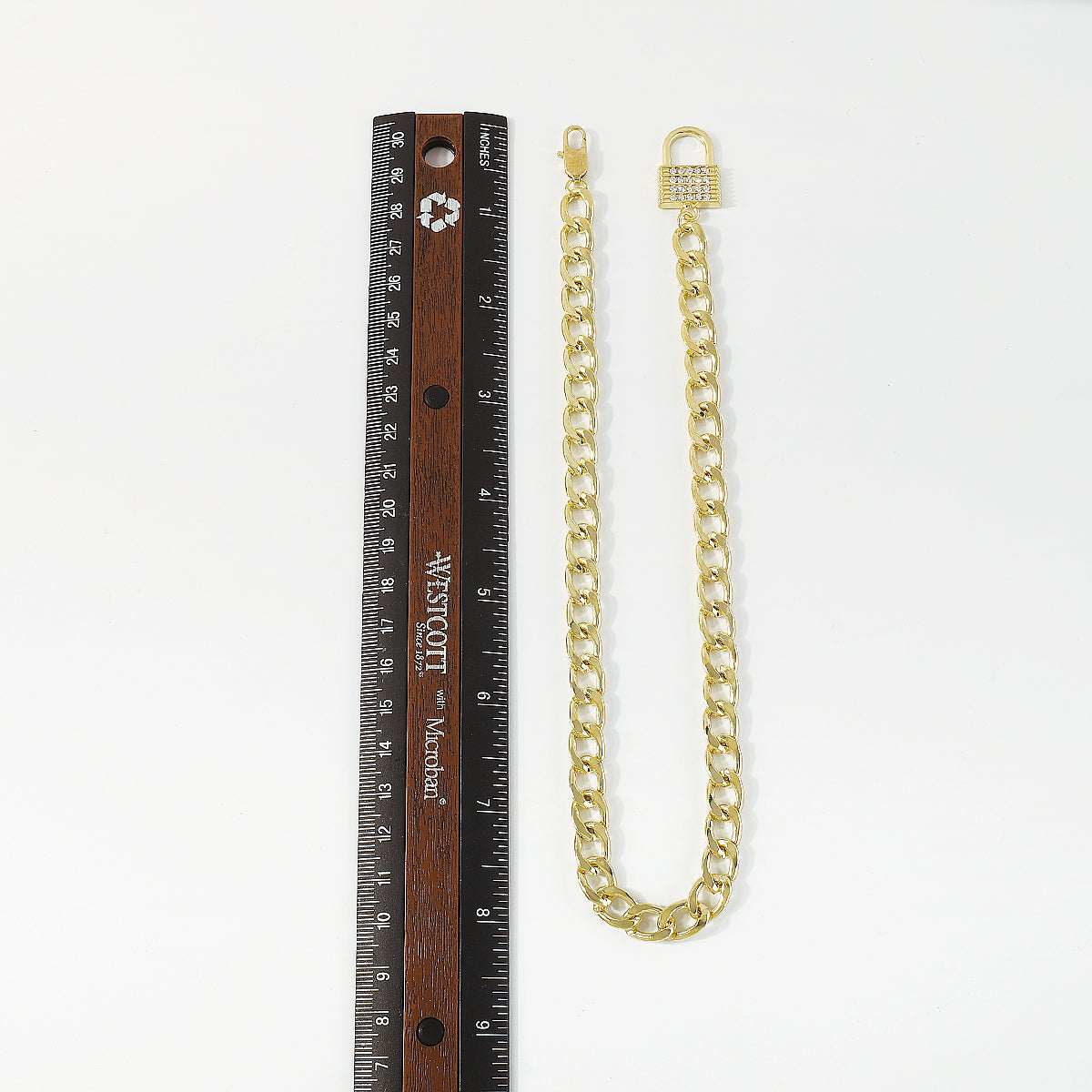 N10495 Rhinestone Padlock Choker Chain Necklace